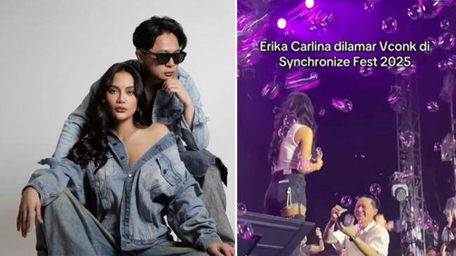 Erika Carlina Terima Lamaran DJ Bravy di Panggung Synchronize Fest 2025, Ini Kisah Cintanya