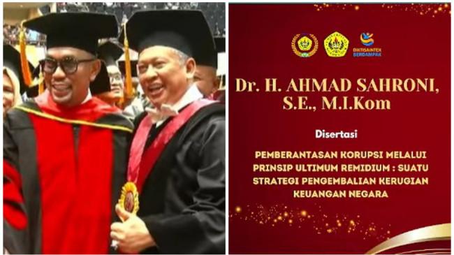 Fakta Wisuda Doktor Ahmad Sahroni: Bikin Disertasi Korupsi, Dapat IPK 3,95, dan Bamsoet Jadi Penguji