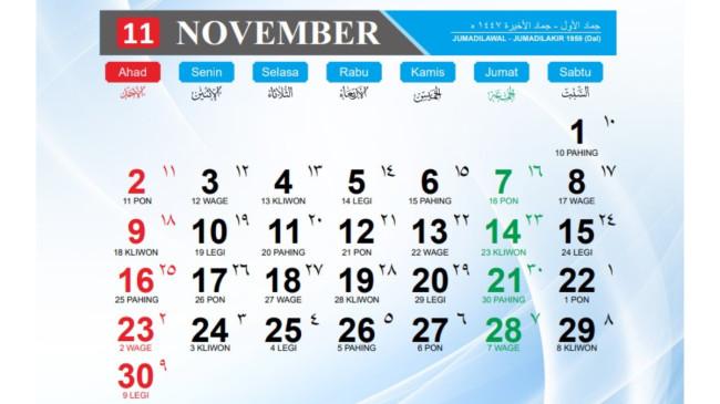Kalender November 2025, Cek Daftar Tanggal Merah dan Hari Besar Nasional-Internasional