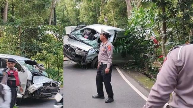 Mobil Berpenumpang 13 Wisatawan Asal Tingkok Tabrak Pohon di Denpasar Bali, 5 Korban Tewas