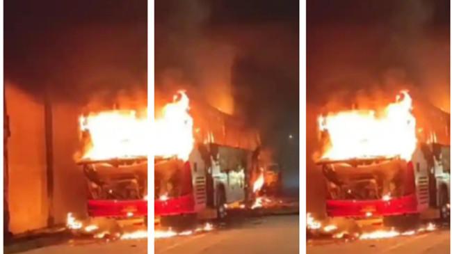 Sopir & Kernet Sempat Mencium Bau Hangus Sebelum Bus Harapan Jaya Terbakar di Tol Cipali