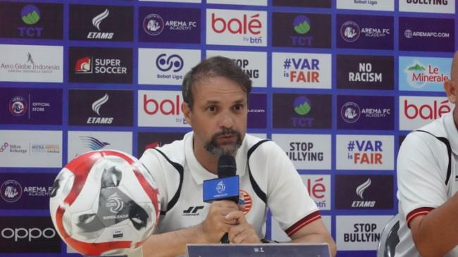 Arema FC Vs Persija, Singo Edan Kalah 3 Kali Beruntun, Mauricio Souza: Saya Tak Percaya Statistik