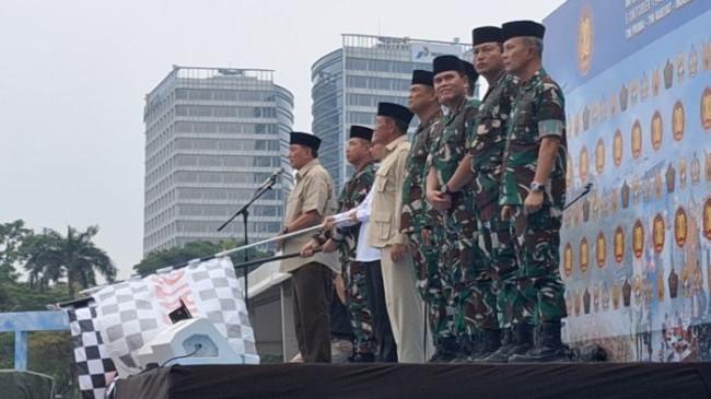 Menhan Sjafrie Sjamsoeddin Pimpin Kirab di Monas, Agenda Penutup Doa Bersama Jelang HUT ke-80 TNI