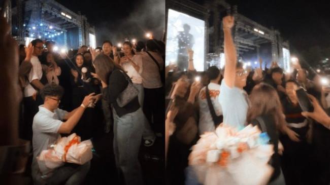 Lamaran di Konser Hindia, Buket Pherini Body Lotion Jadi Simbol Cinta yang Anti-Mainstream