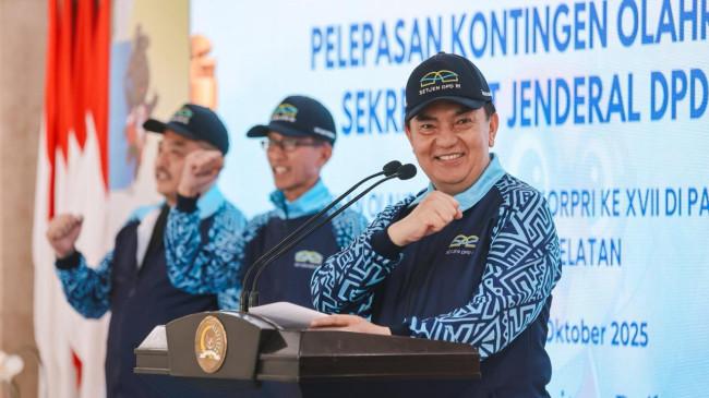 Resmi Lepas Kontingen PORNAS KORPRI XVII, Sekjen DPD RI: Tunjukkan Semangat Juang dan Sportivitas!