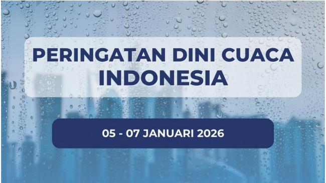 Peringatan Dini Cuaca BMKG Rabu, 7 Januari 2026: NTT hingga Kalbar Siaga Hujan Lebat