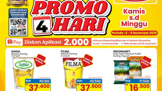 Promo JSM Alfamart Indomaret Superindo 8-9 November: Minyak Goreng 2L Mulai Rp32.900