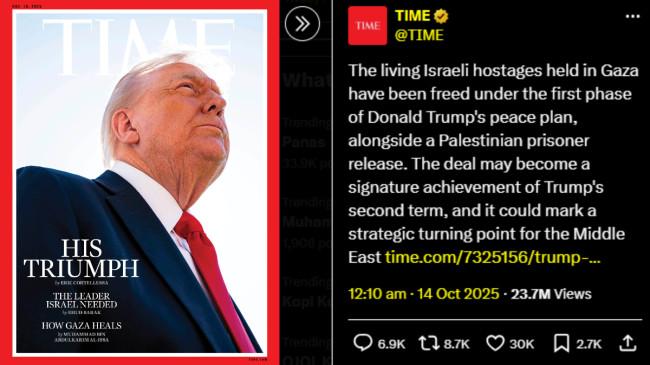 Trump Kesal Lihat Fotonya di Majalah TIME: Angle yang Buruk, Rambutku Hilang