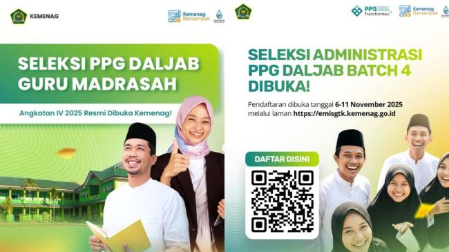 Seleksi PPG Daljab Kemenag Batch 4 2025 Dibuka, Cek Linearitas Mapel Keagamaan Guru Madrasah