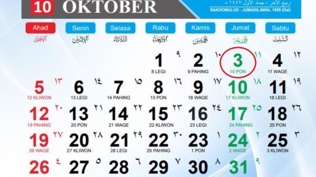 Tanggal 3 Oktober 2025 Memperingati Hari Apa? Ada 5 Peringatan 