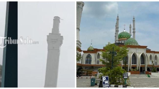 Viral Video Detik-detik Kubah Masjid Agung Sukoharjo Roboh saat Hujan dan Angin, Terjadi 2 Kali