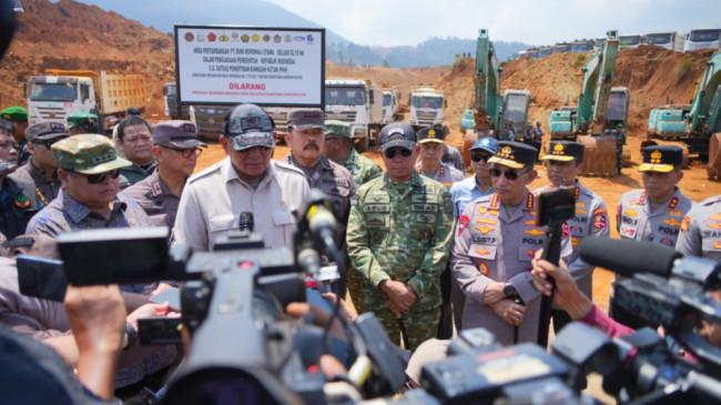 Menhan, Panglima TNI, Jaksa Agung, dan Kapolri Cek Lahan Bekas Tambang Nikel Ilegal di Morowali