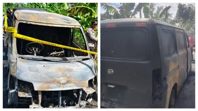 Penampakan Mobil Terbakar di Polman, Uang Tunai Rp 4,6 Miliar Hangus, Sopir dan Pengawal Selamat  