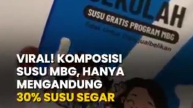 BGN Klarifikasi Viral Susu Kotak MBG Komposisinya 30 Persen Susu Segar, Sisanya Air