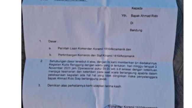 Surat Izin Keramaian Koramil 1810/Arcamanik Disorot Mahfud MD, Dikritik Imparsial