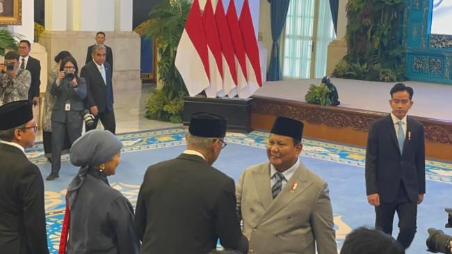 Nama-nama 10 Dubes yang Dilantik Prabowo di Istana Hari Ini