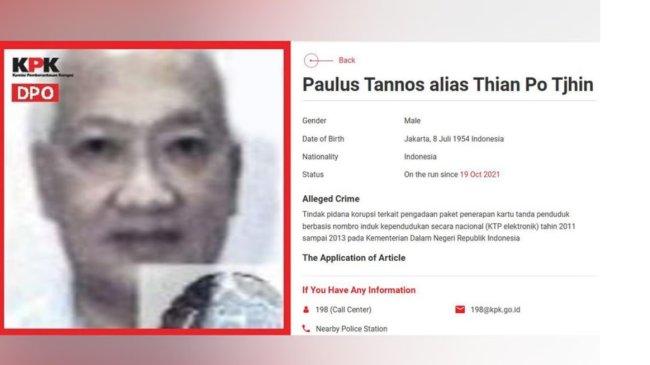 Jaminan Ditolak MA Singapura, Proses Ekstradisi Paulus Tannos Buron Korupsi e-KTP kian Dekat