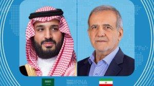 Putra-Mahkota-Arab-Saudi-Mohammed-bin-Salman-dan-Presiden-Iran-Masoud-Pezeshkian.jpg