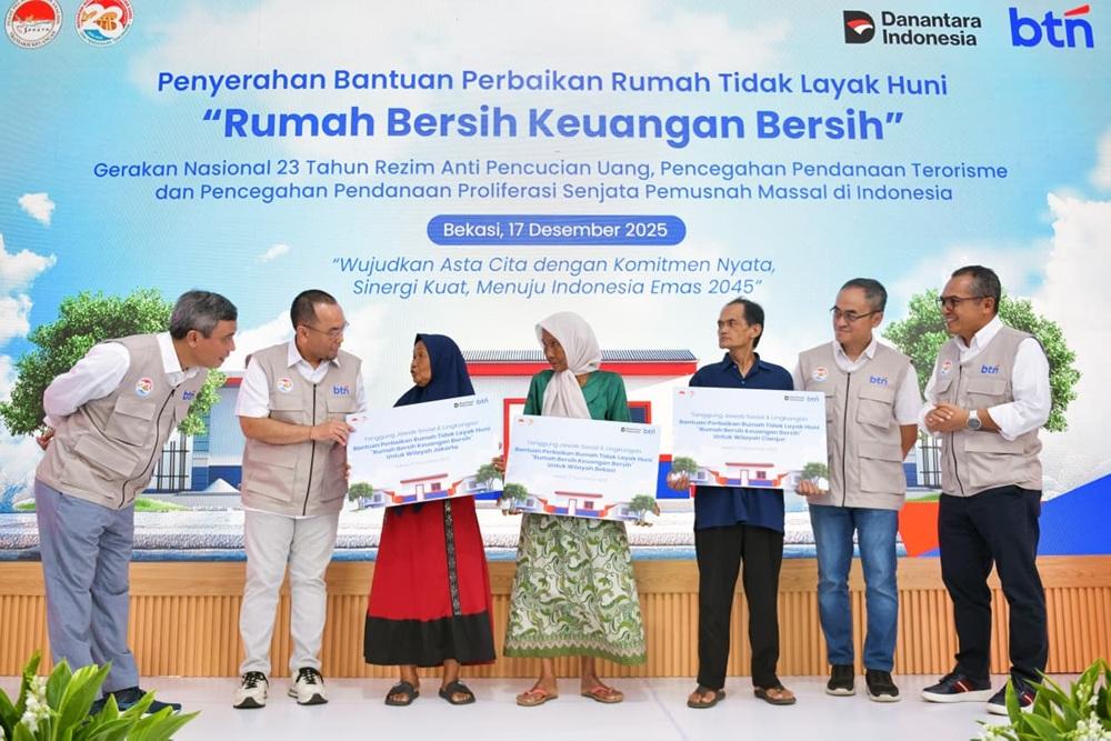 Dukung Program Tiga Juta Unit , BTN dan PPATK Bedah 15 Rumah di Jakarta, Bekasi, dan Cianjur