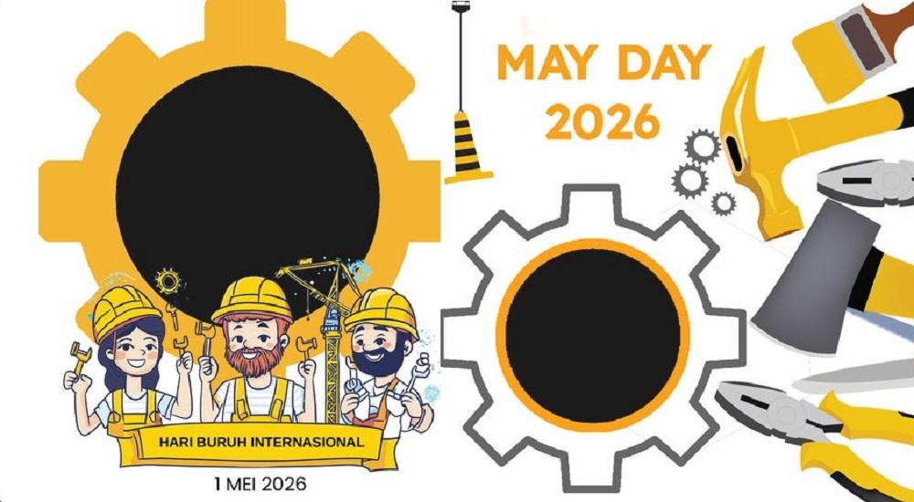 TWIBBON HARI BURUH - Berikut 50 twibbon Hari Buruh 1 Mei 2026 yang dapat digunakan untuk update status di sosial media ataupun dikirimkan sebagai pesan. (Tangkap layar twibbonize)