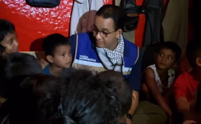 Anies Mendongeng untuk Anak Korban Banjir di Aceh, Tenda Pengungsian Pecah