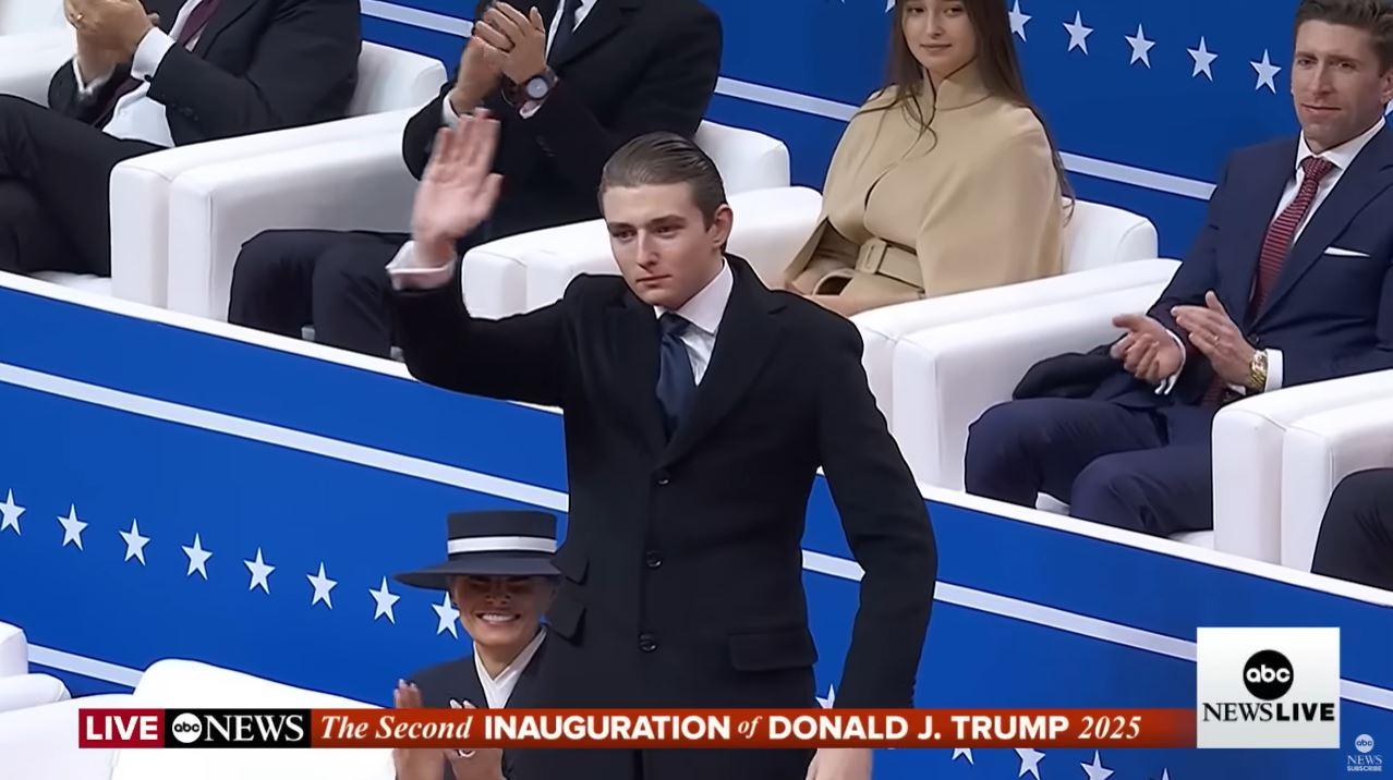 BARRON TRUMP - Barron Trump muncul saat upacara pelantikan ayahnya, Donald Trump sebagai presiden ke-47 AS pada 20 Januari 2025.