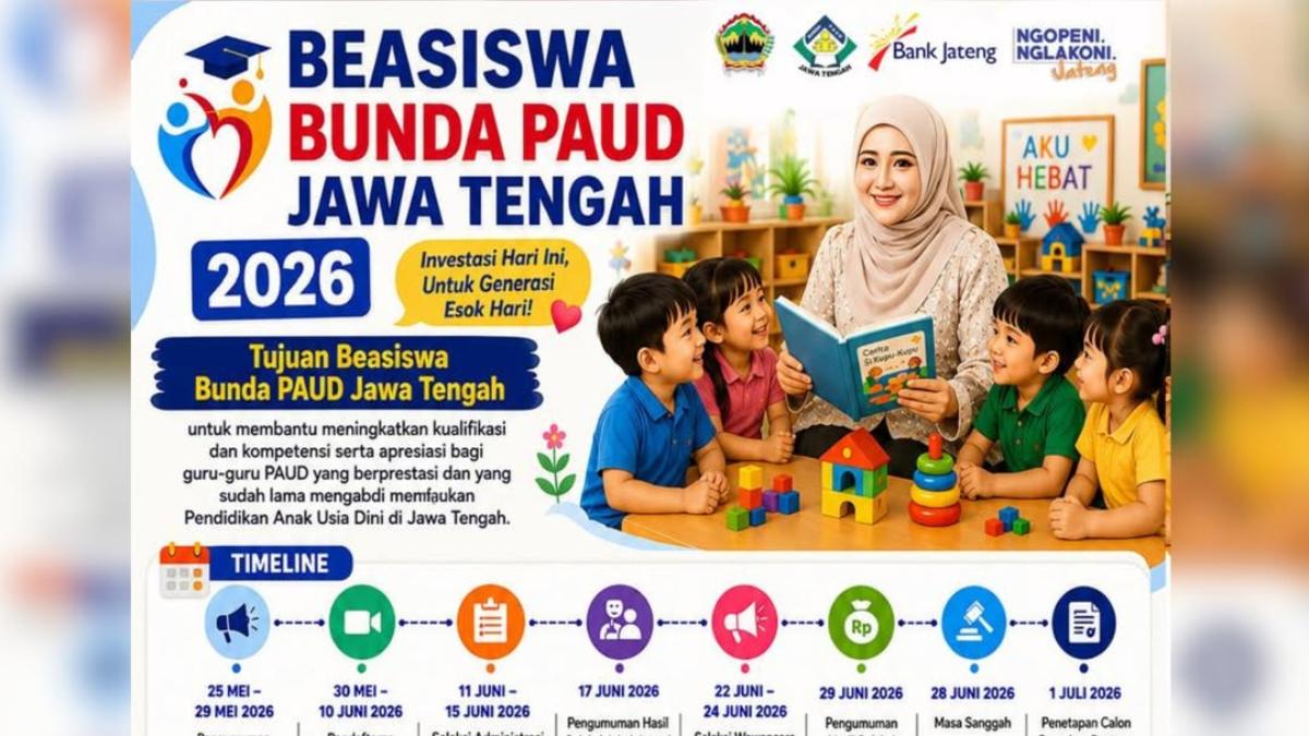Beasiswa Bunda PAUD untuk Guru PAUD Jateng 2026, Besaran Bantuan Rp5 Juta