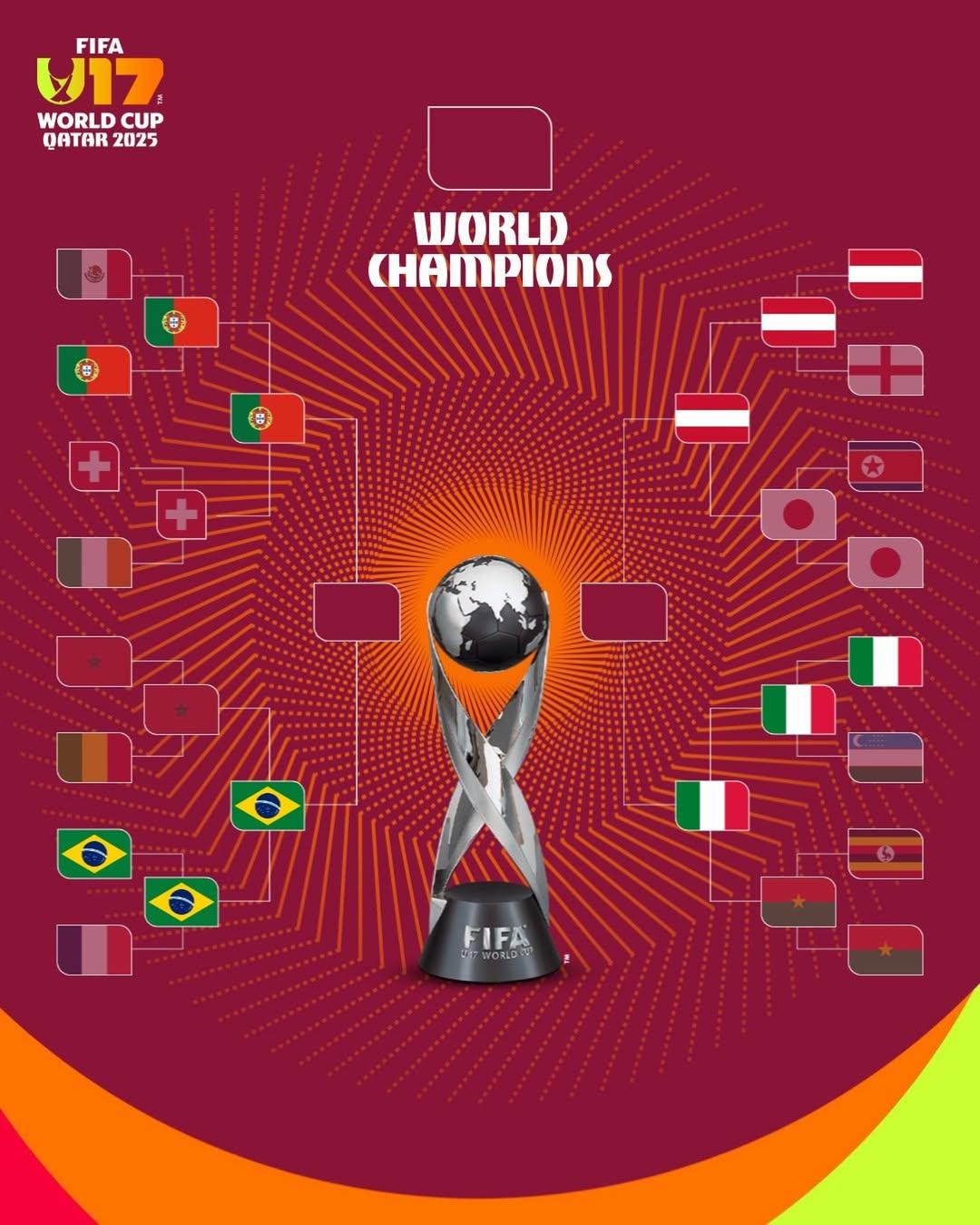 Bagan semifinal Piala Dunia U17 2025 antara Austria vs Italia dan Portugal vs Brasil