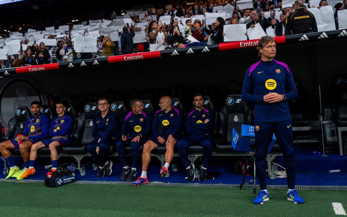 KEPERCAAYAN HANSI FLICK - Asisten pelatih Barcelona asal Jerman, Marcus Sorg, dalam pertandingan pekan ke-10 Liga Spanyol menghadapi Real Madrid di Santiago Bernabeu, Minggu (26/10/2025). Sorg menggantikan peran Hansi Flick yang terkena skorsing satu pertandingan akibat akumulasi kartu kuning. (Website Barcelona - 27/10/2025)