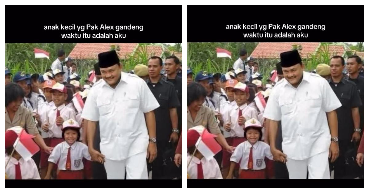 MENINGGALNYA ALEX NOERDIN - Tangkap layar Insta Story @gandiislamiyanii pada Kamis (26/2/2026), memperlihatkan anak SD digande Alex Noerdian saat menjadi Gubernur Sumsel terkait program Sekolah Gratis.Cerita Gandi Islamiyani, perempuan yang fotonya ada di sampul Buku Program Sekolah Gratis Alex Noerdin.