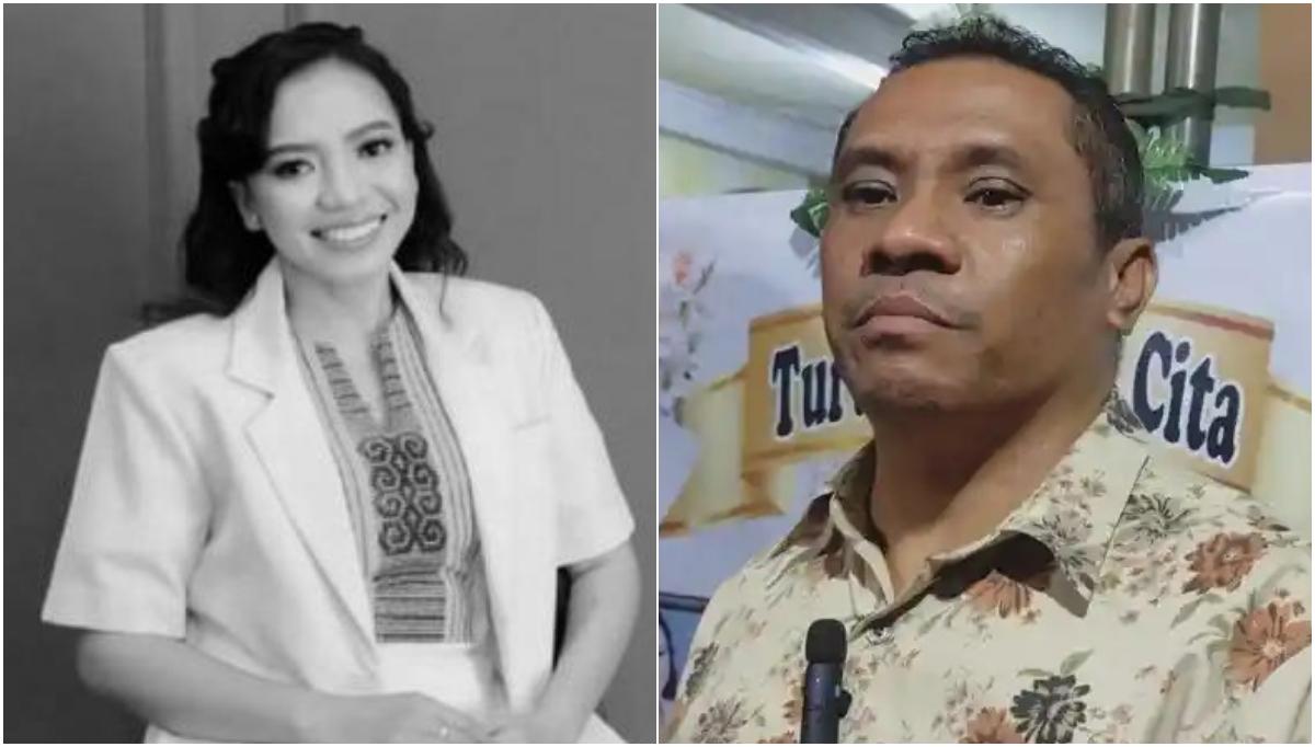 KASUS KEMATIAN DOKTER - (Kiri) Foto mendiang dr. Elizabeth Princila Utami Pakaenoni atau Dokter Icha dan (Kanan) Keluarga dokter Icha, Fabi Banase saat memberikan keterangan kepada rekan media Sabtu, (27/6/2026) di Kota Kupang.