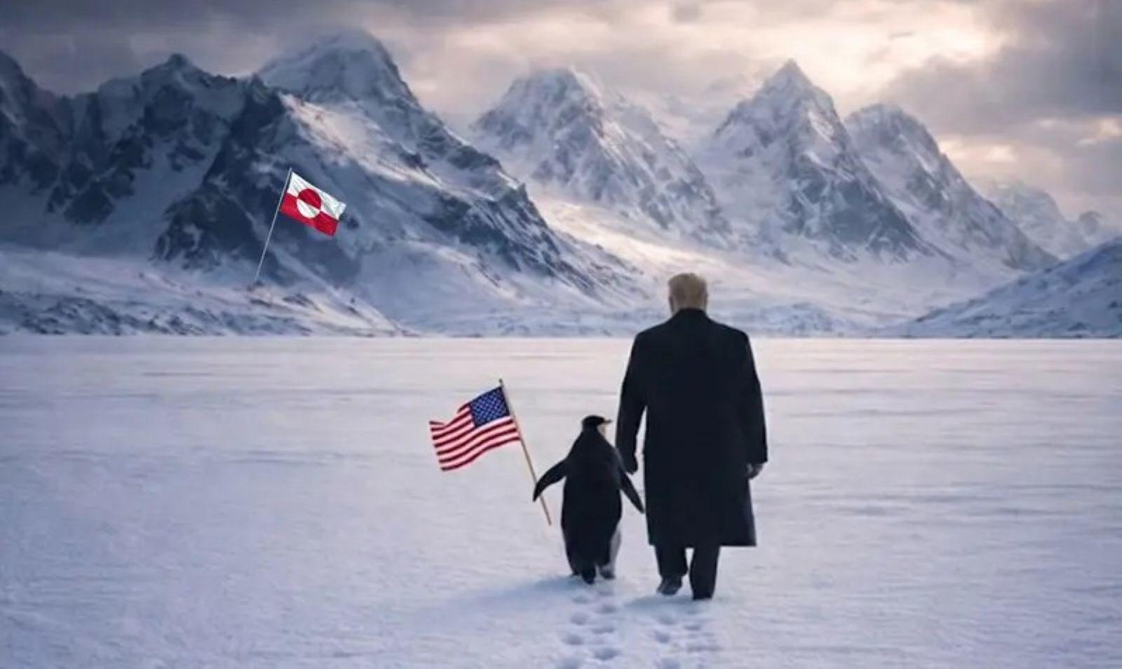Donald-Trump-menggandeng-pinguin.jpg