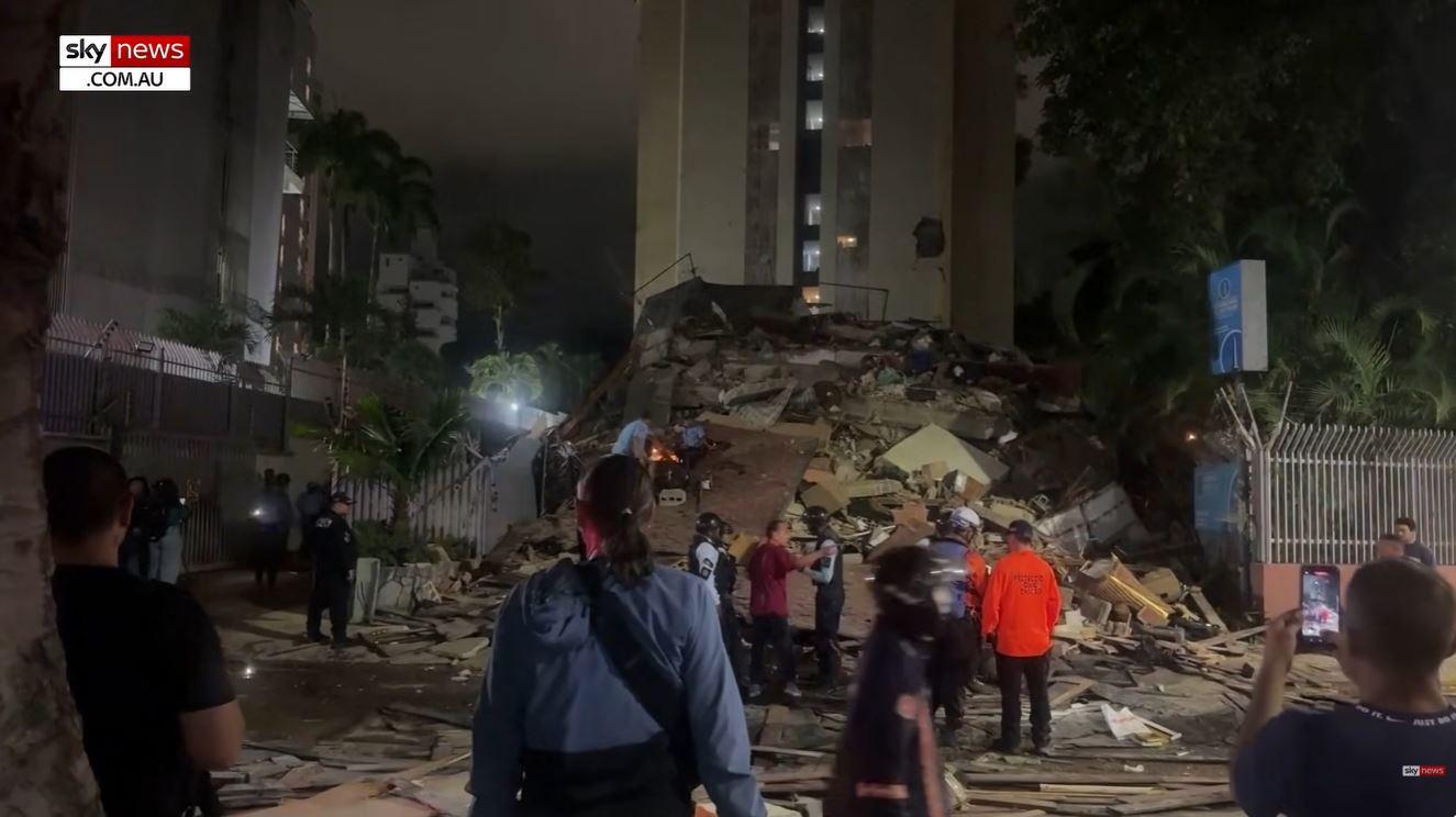 GEMPA DI VENEZUELA - Tangkap layar YouTube Sky News Australia 25 Juni 2026, memperlihatkan bangunan roboh akibat gempa M 7,2 dan M 7,5 yang mengguncang Venezuela.