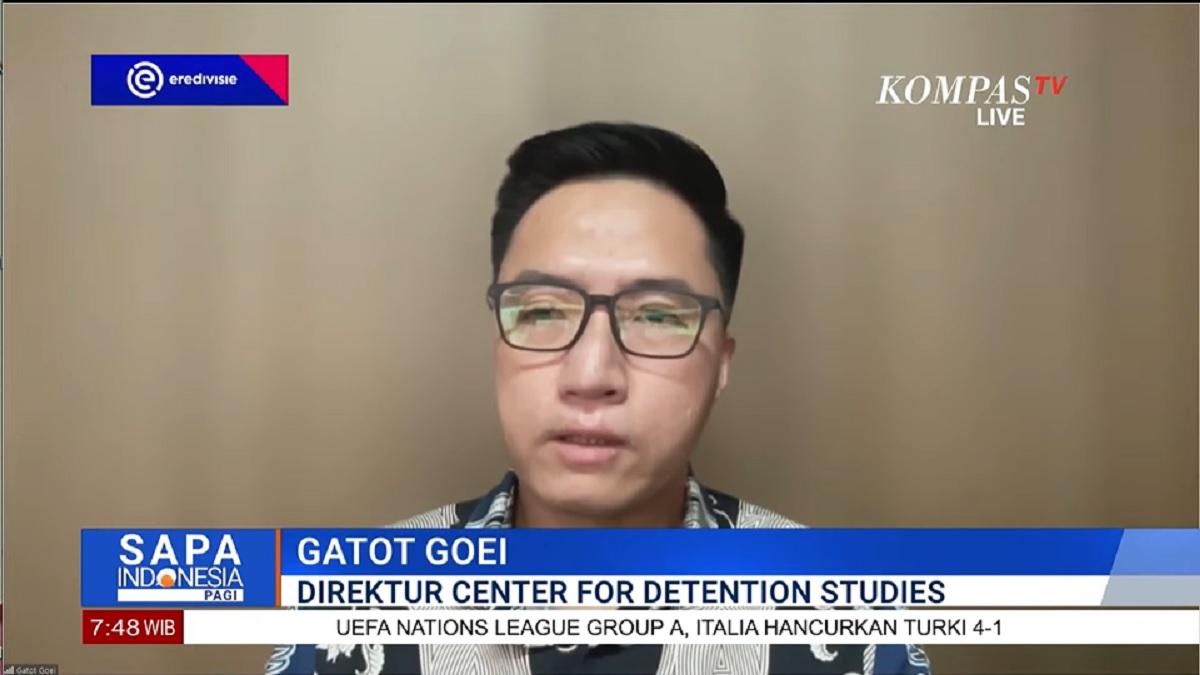 FASILITAS MEWAH DI LAPAS. - Direktur Center For Detention Studies, Gatot Goei soroti celah pengawasan lapas Cibinong dalam wawancara di program Sapa Indonesia Pagi yang tayang di YouTube KompasTV, Rabu (29/9/2026).