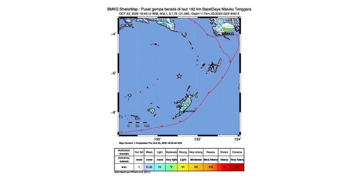 Gempa Bumi M 6,1 Guncang Maluku, Tak Berpotensi Tsunami