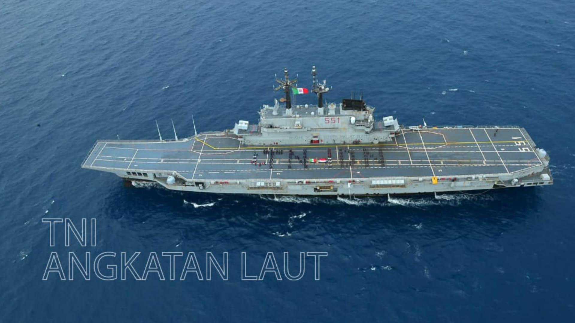 KAPAL INDUK INDONESIA - Foto yang dirilis TNI Angkatan Laut memperlihatkan kapal induk Italia, Giuseppe Garibaldi memasuki peraian Indonesia, 17 September 2026. Kapal ini akan menjadi kapal induk ringan pertama Indonesia dengan nama KRI Sriwijaya. (Instagram @tni_angkatan_laut)