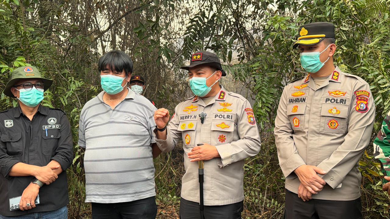 Hadapi Ancaman Super El Nino, Kapolda Riau Tinjau Bengkalis Pastikan Pemadaman Karhutla