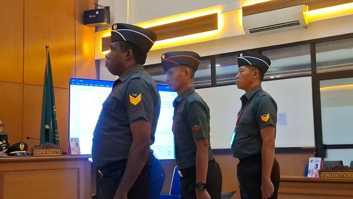 Serka Nasir, Kopda Feri, dan Serka Frengky Sampaikan Nota Pembelaan di Pengadilan Militer Siang Ini