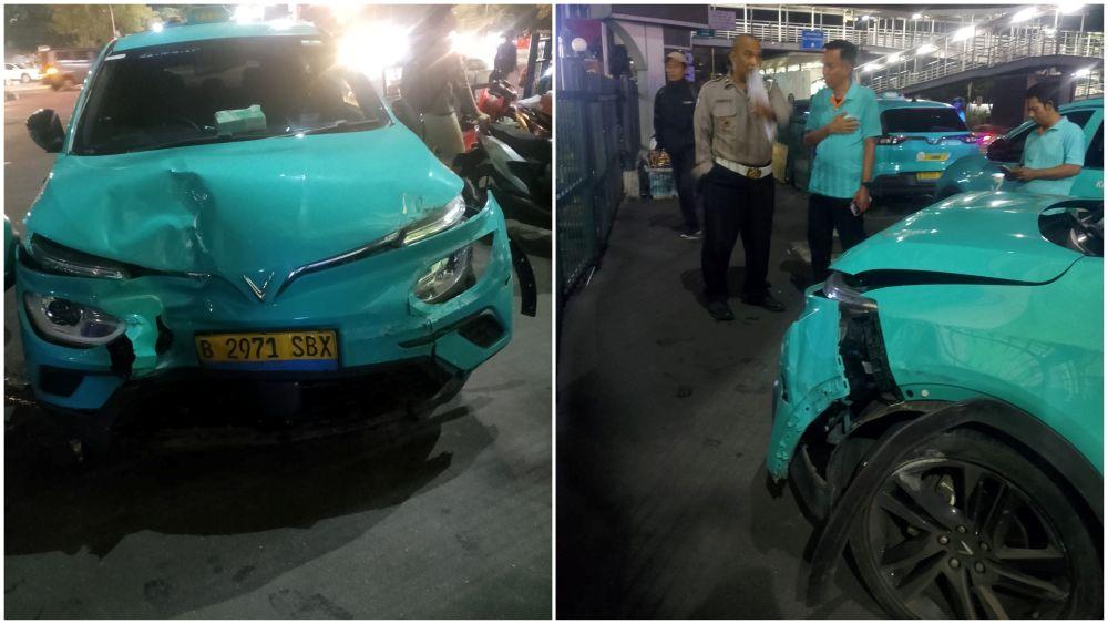 Taksi Listrik Tabrak Motor dan Minibus di Depan PGC Cililitan, Pengemudi Diduga Epilepsi