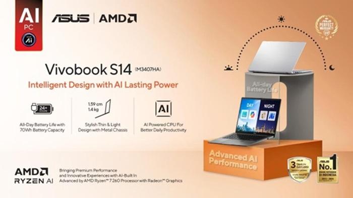 ASUS Vivobook S14 M3407HA, Laptop AI dengan Performa Tinggi