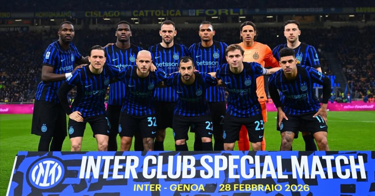 LINE-UP INTER - Line-up Inter Milan saat lawan Genoa di Liga Italia 2025/2026 pada Minggu (1/3/2026) dini hari WIB.
