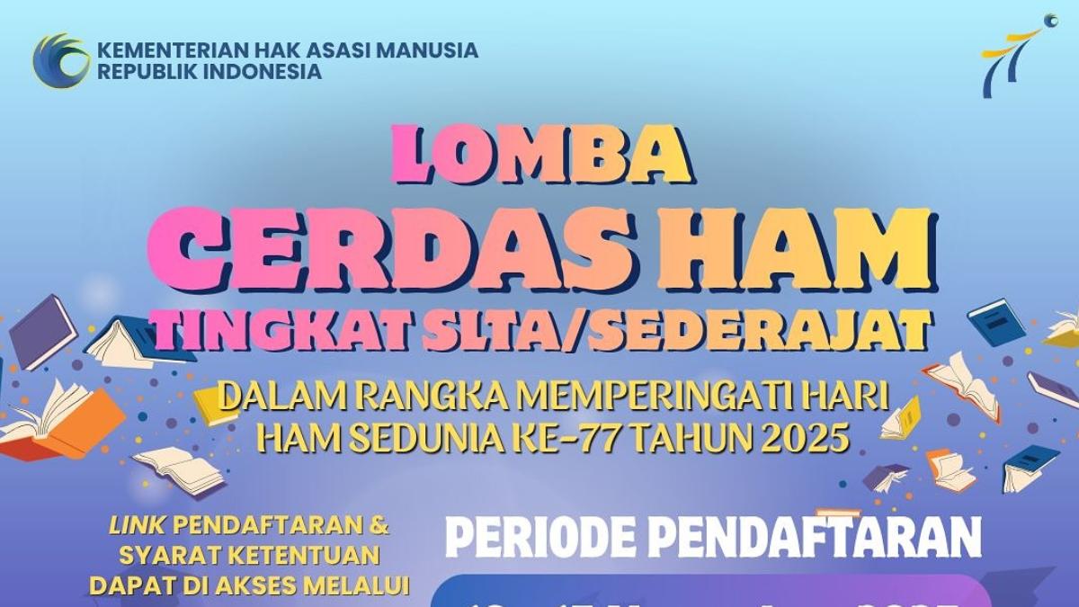 Kementerian HAM Gelar Lomba Cerdas Cermat Tingkat SMA/Sederajat, Total Hadiah Rp90 Juta