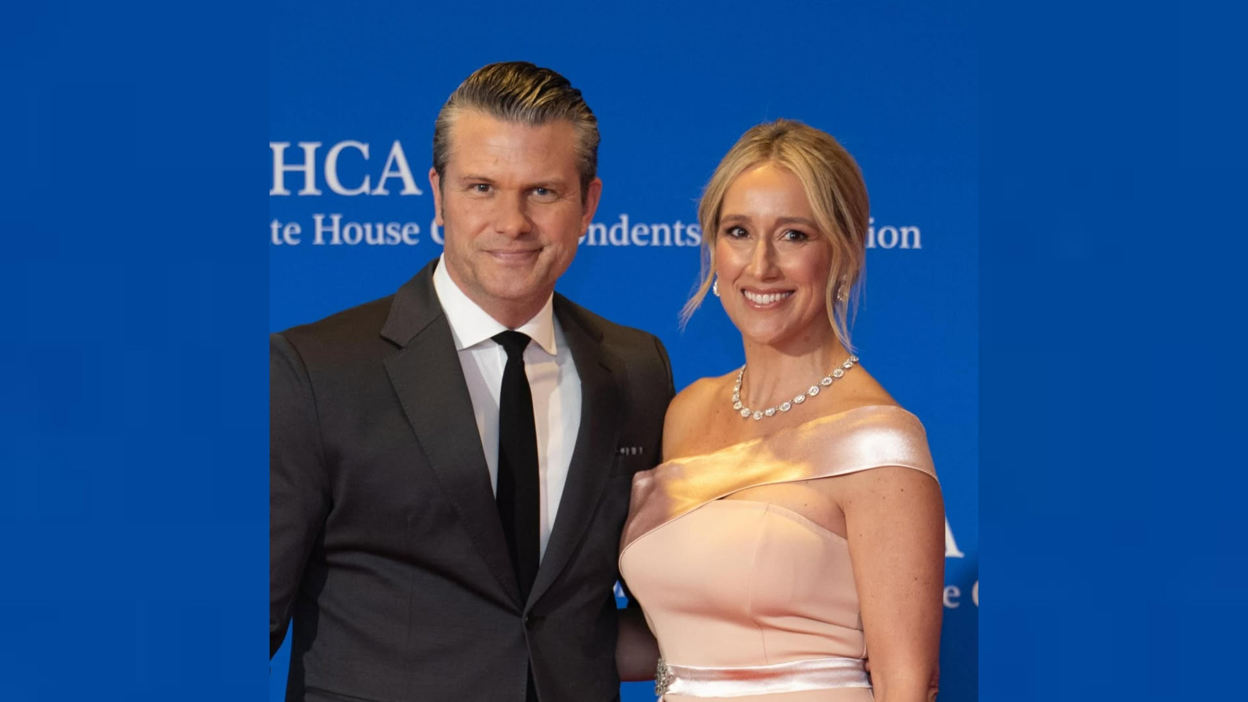 KETEGANGAN DI PENTAGON - Menteri Pertahanan AS Pete Hegseth dan istrinya, Jennifer Rauchet. Pete Hegseth menjadi sorotan setelah membawa istrinya ke pertemuan Pentagon di tengah pemecatan puluhan pejabat tinggi. (Instagram @petehegseth)