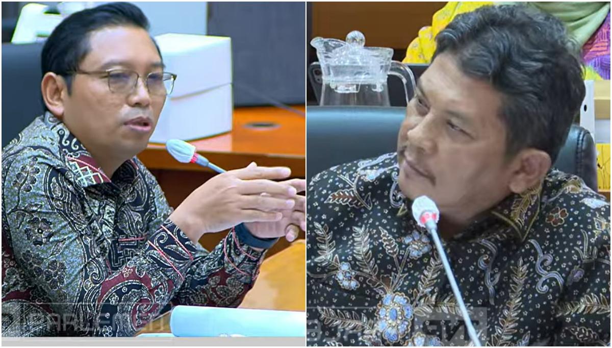 SENGKARUT BPJS PBI - (Kiri) Anggota Komisi IX DPR RI, Zainul Munasichin dan (Kanan) Direktur Utama BPJS Kesehatan, Ali Ghufron Mukti saat  rapat kerja antara Komisi IX DPR RI di Kompleks Parlemen Senayan, Jakarta, Rabu (11/2/2026).
