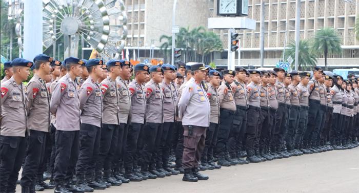 1.392 Personel Polisi Disiagakan Kawal Aksi Demo Buruh di Jakarta Pusat Hari Ini