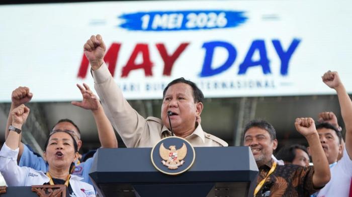 Prabowo Hadiri Peringatan Hari Buruh, Pengamat: Balas Budi kepada Kaum Buruh, Mirip Kampanye Pilpres