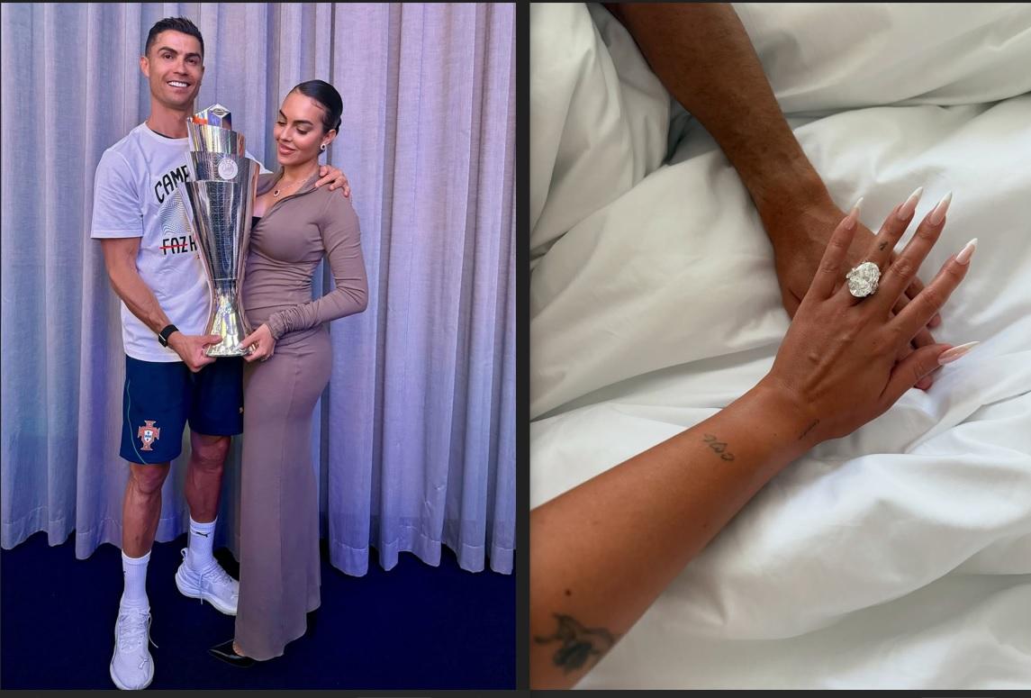 Ronaldo dan <a href='https://manado.tribunnews.com/tag/georgina-rodriguez' title='Georgina&nbsp;Rodriguez'>Georgina&nbsp;Rodriguez</a> Bertunangan, Mereka Pamer Cincin Tunangan -  TribunNews.com
