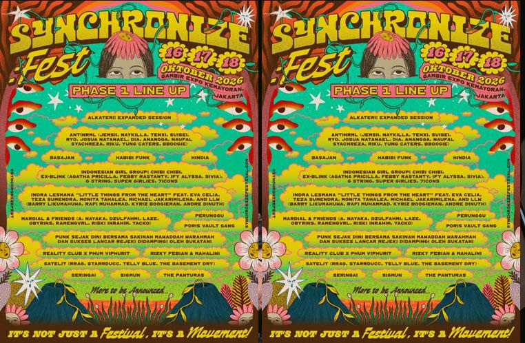 Seringai hingga Reality Club x Phum Viphurit Siap Guncang Synchronize Fest 2026 