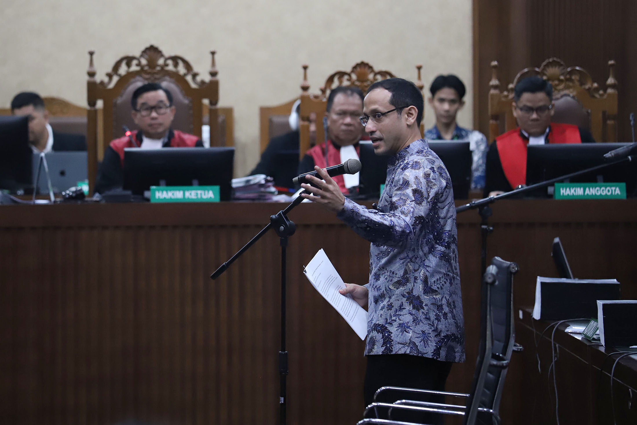 Pembelaan Kuasa Hukum Nadiem Makarim Soal Kerugian Negara di Sidang Pembacaan Pledoi