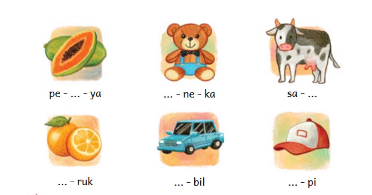 SOAL BAHASA INDONESIA - Tangkap layar soal pada buku Bahasa Indonesia: Aku Bisa! untuk SD/MI Kelas I (Edisi Revisi) Rabu (13/8/2025).
